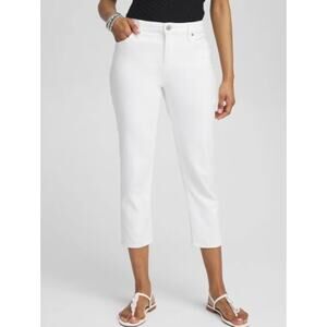 Chico's So Lifting So Slimming Collection Crop Jeans, White, Size 0.5